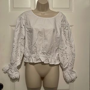 Maeve by anthropology white crop top size small